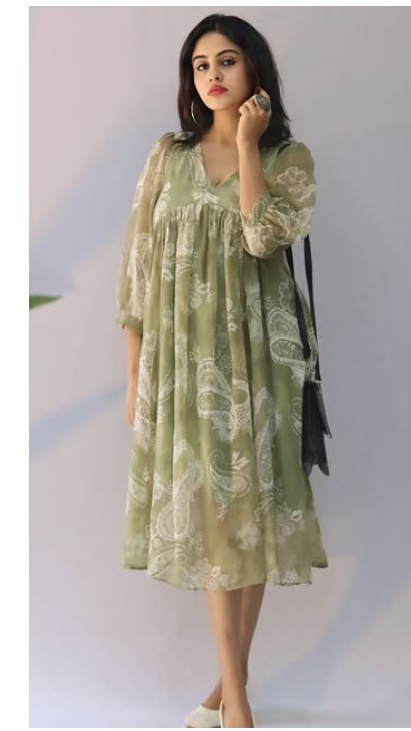 GREEN GEORGETTE